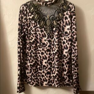 Leopard Print Long Sleeve Top